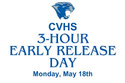 cougar logo 3-hour early release notice